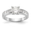 14K White Gold Peg Set 3/8 carat Channel-set Princess Diamond Semi-mount Engagement Ring