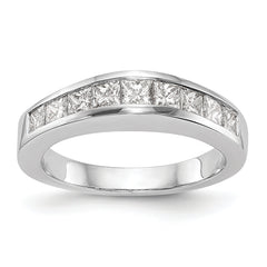 14K White Gold 1 carat Channel-set Princess Diamond Complete Wedding Band