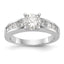 14K White Gold Peg Set 3/4 carat Channel-set Princess Diamond Semi-mount Engagement Ring