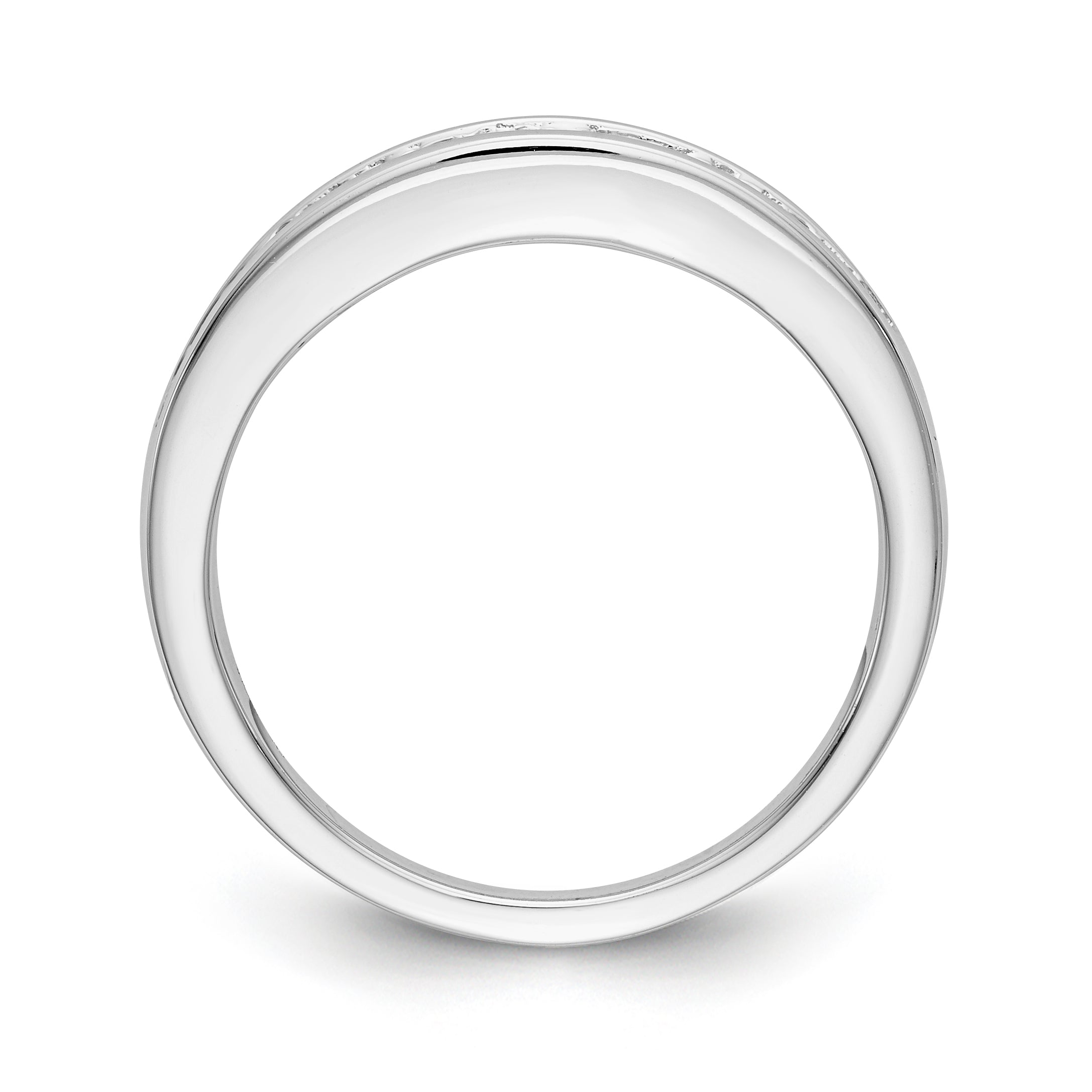 14K White Gold Diamond Wedding Band