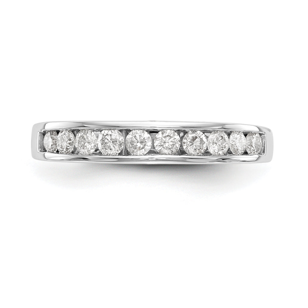 14K White Gold Diamond Wedding Band