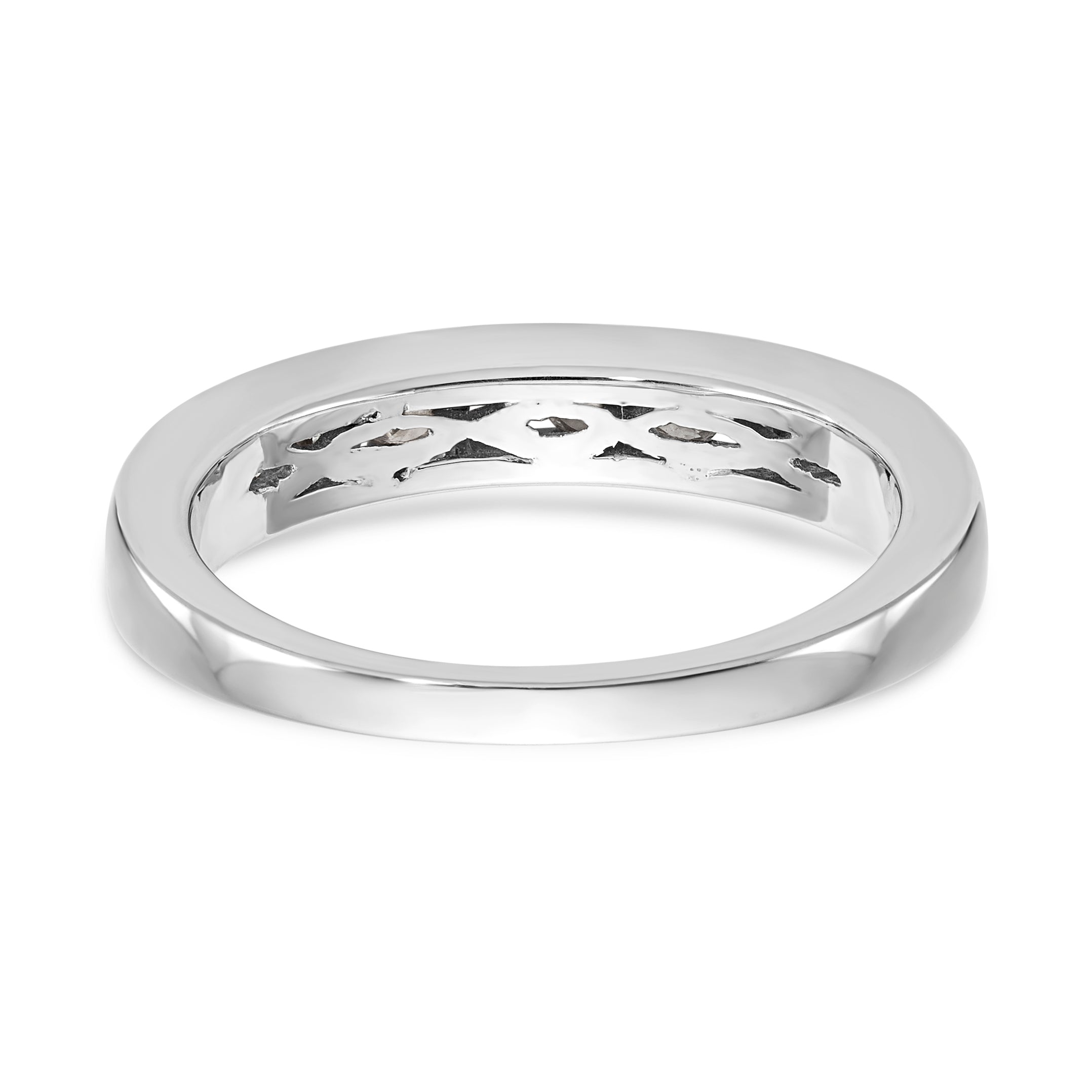 14K White Gold Diamond Wedding Band