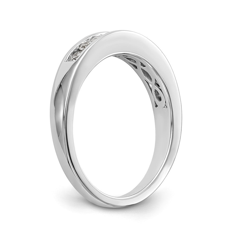 14K White Gold Diamond Wedding Band