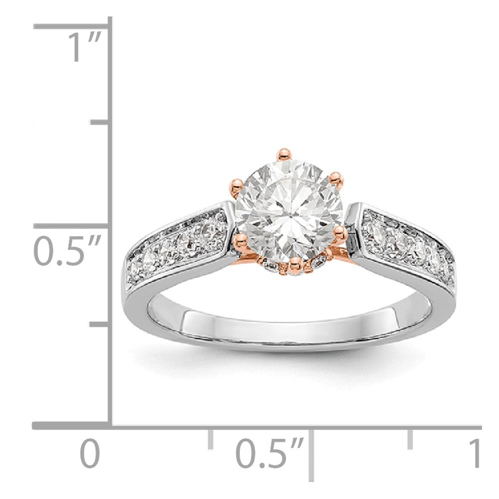 14K White Gold & Rose Diamond Semi-Mount Engagement Ring