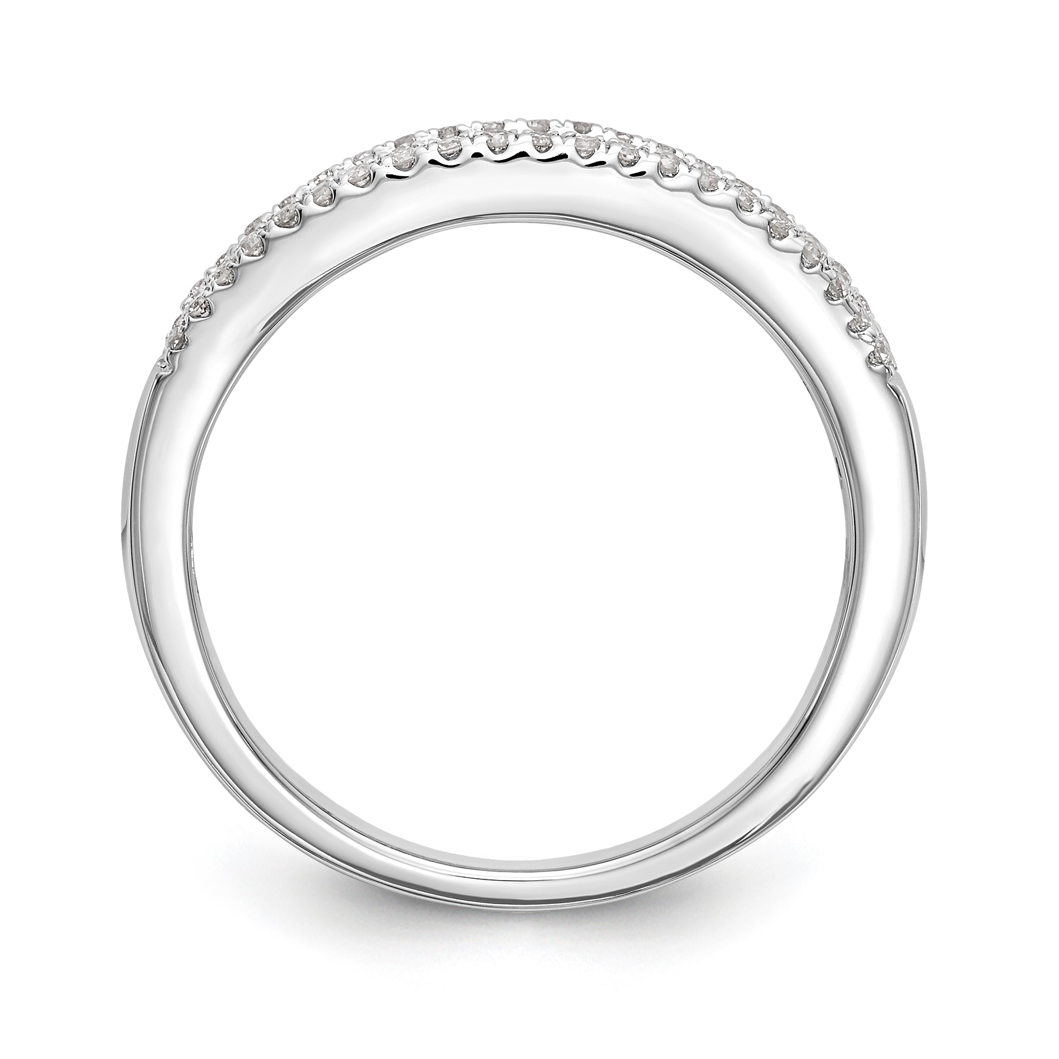 14K White Gold 3/8 carat Round/Baguette Diamond Complete Wedding Band