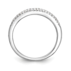 14K White Gold 3/8 carat Round/Baguette Diamond Complete Wedding Band