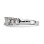 14K White Gold 3/8 carat Round/Baguette Diamond Complete Wedding Band