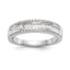 14K White Gold 3/8 carat Round/Baguette Diamond Complete Wedding Band