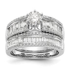 14K White Gold Diamond Peg Set Engagement Ring