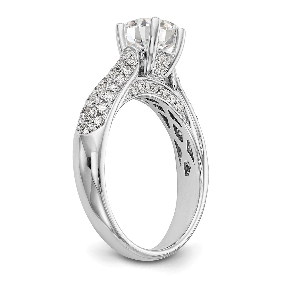 14K White Gold (Holds 3/4 carat (6.00mm) Round Center) 5/8 carat Diamond Semi-Mount Engagement Ring