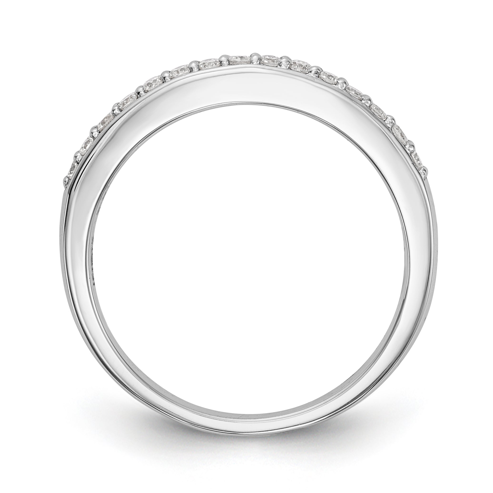 14K White Gold 1/5 carat Diamond Complete Wedding Band