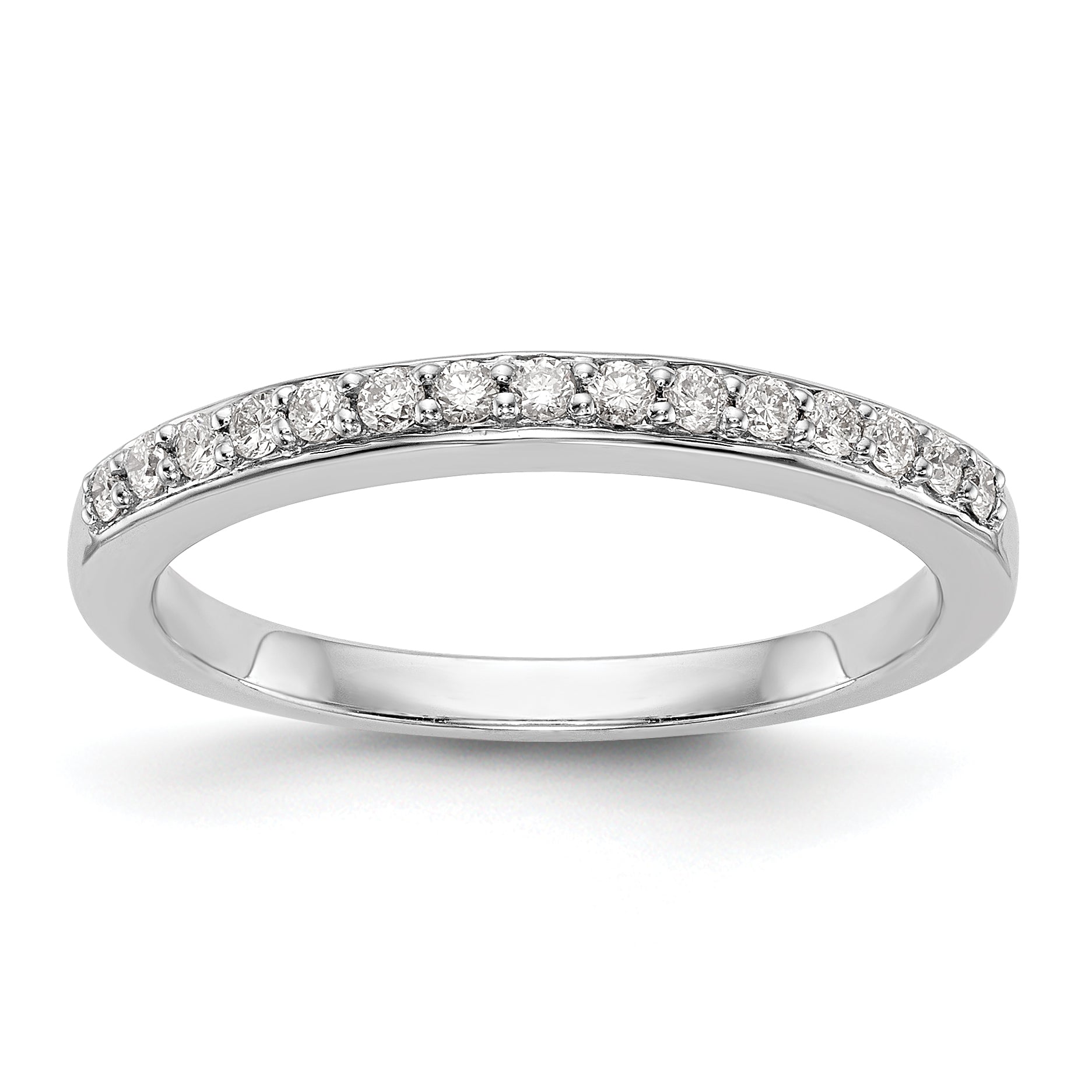 14K White Gold 1/5 carat Diamond Complete Wedding Band Main image