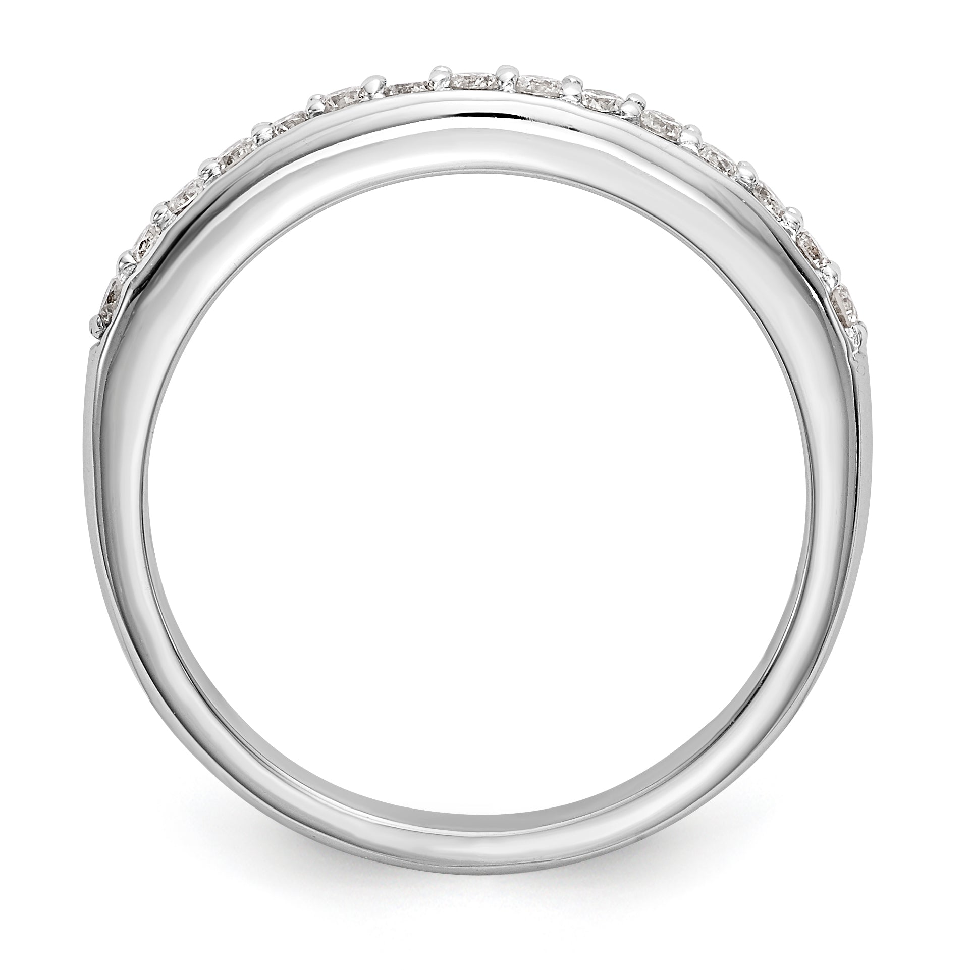 14K White Gold 1/4 carat Diamond Complete Wedding Band Secondary image