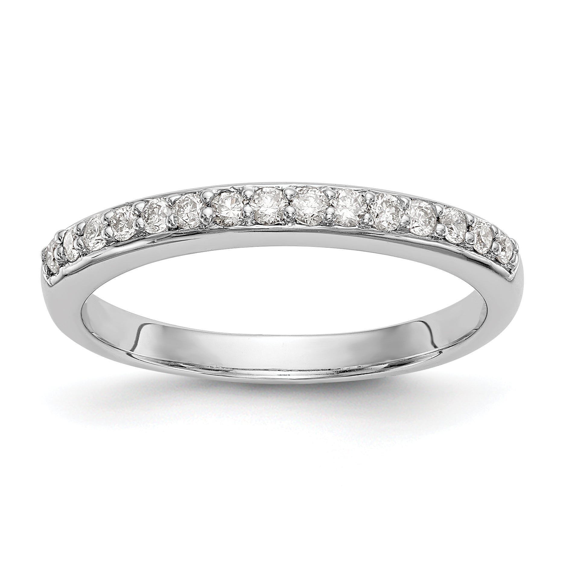 14K White Gold 1/4 carat Diamond Complete Wedding Band Main image