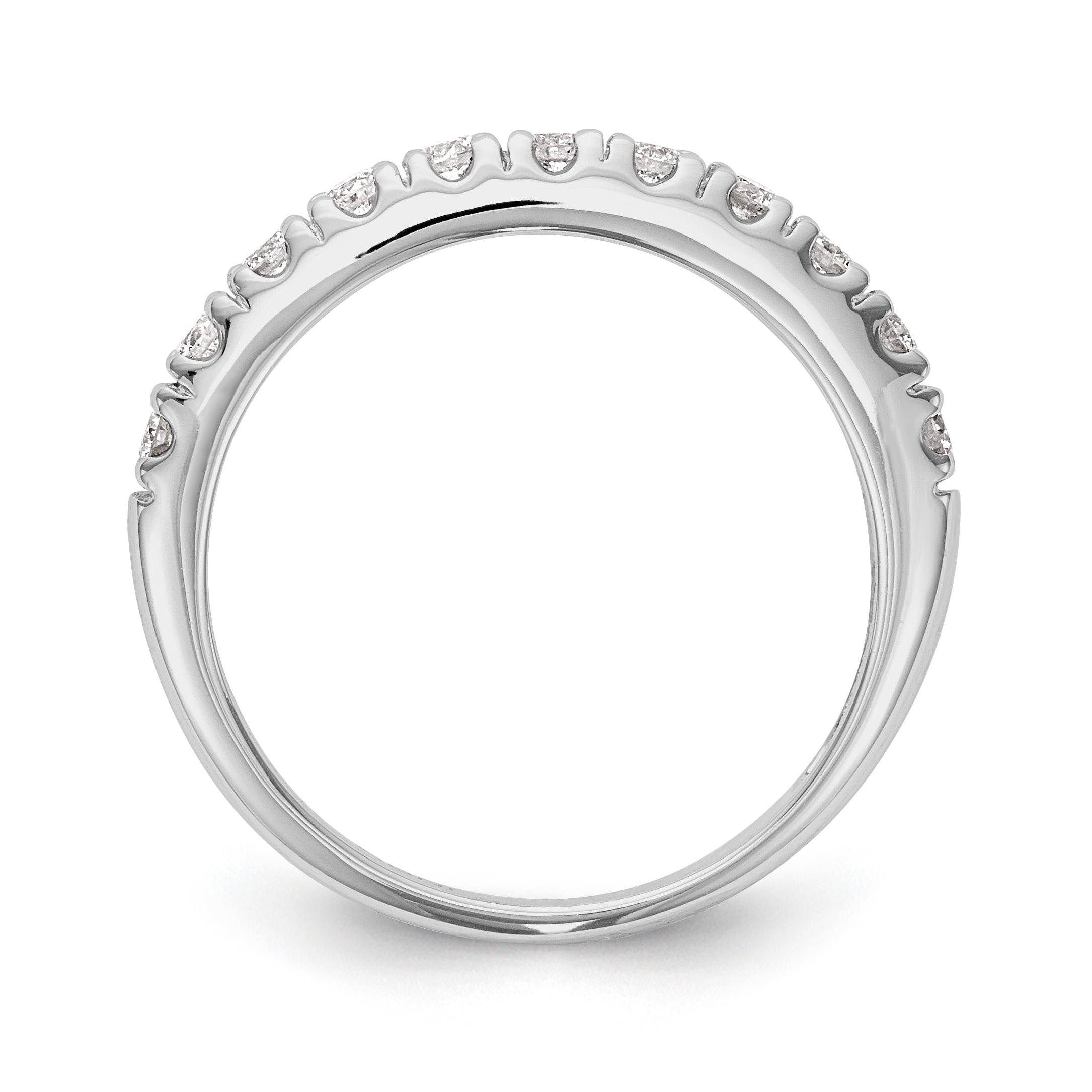 14K White Gold 1/3 carat Diamond Complete Wedding Band Secondary image