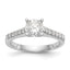 14K White Gold Peg Set 1/4 carat Diamond Semi-mount Engagement Ring