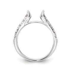 14K White Gold Peg Set 1/2 carat Diamond Semi-mount Engagement Ring