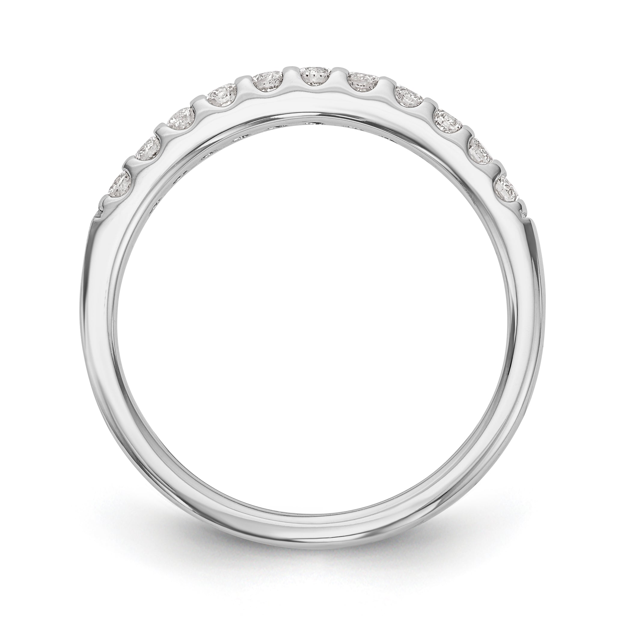14K White Gold 1/3 carat Diamond Complete Wedding Band Secondary image