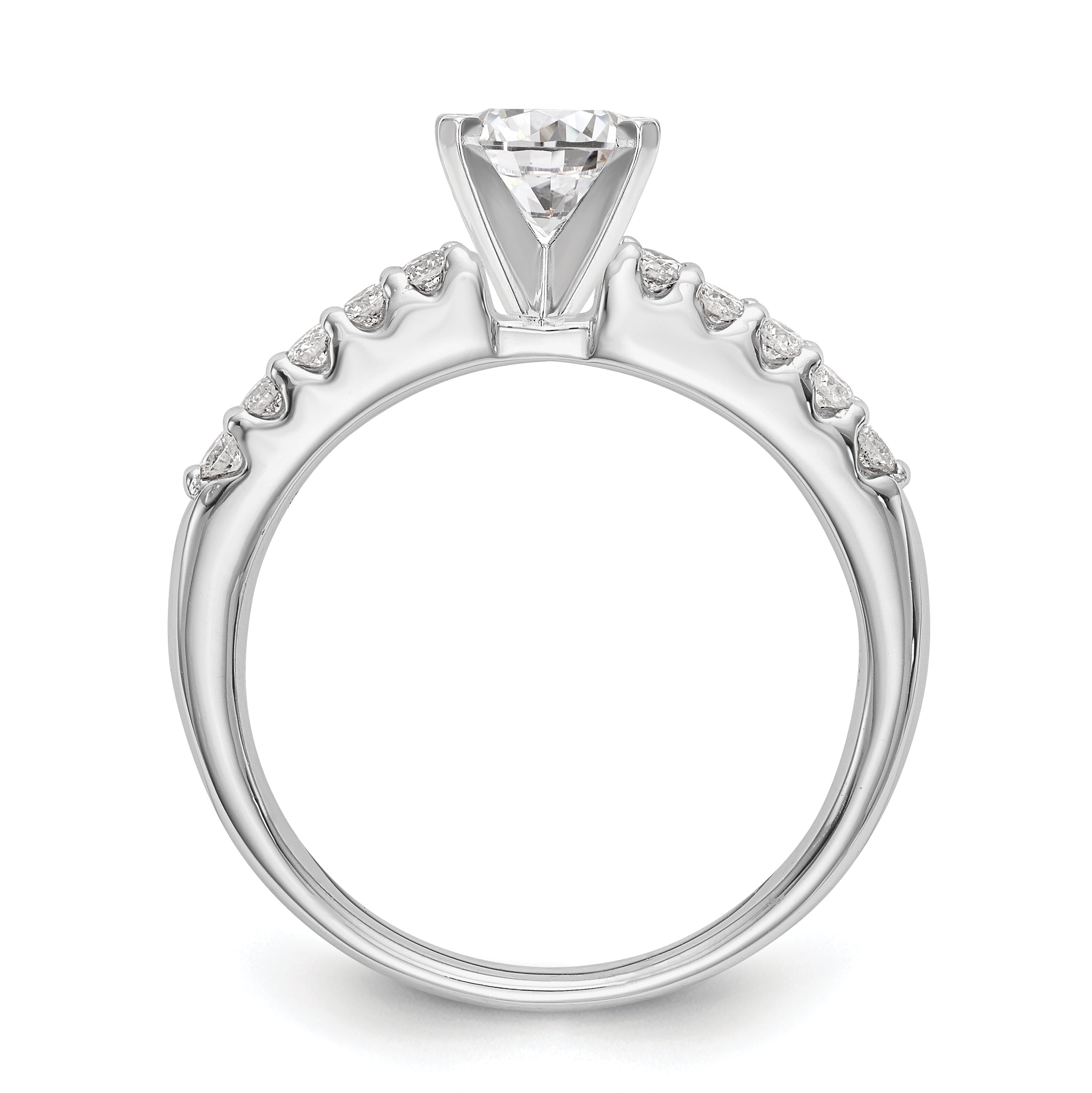 14K White Gold Peg Set 1/4 carat Diamond Semi-mount Engagement Ring Secondary image