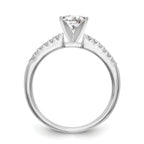 14K White Gold Peg Set 1/8 carat Diamond Semi-mount Engagement Ring