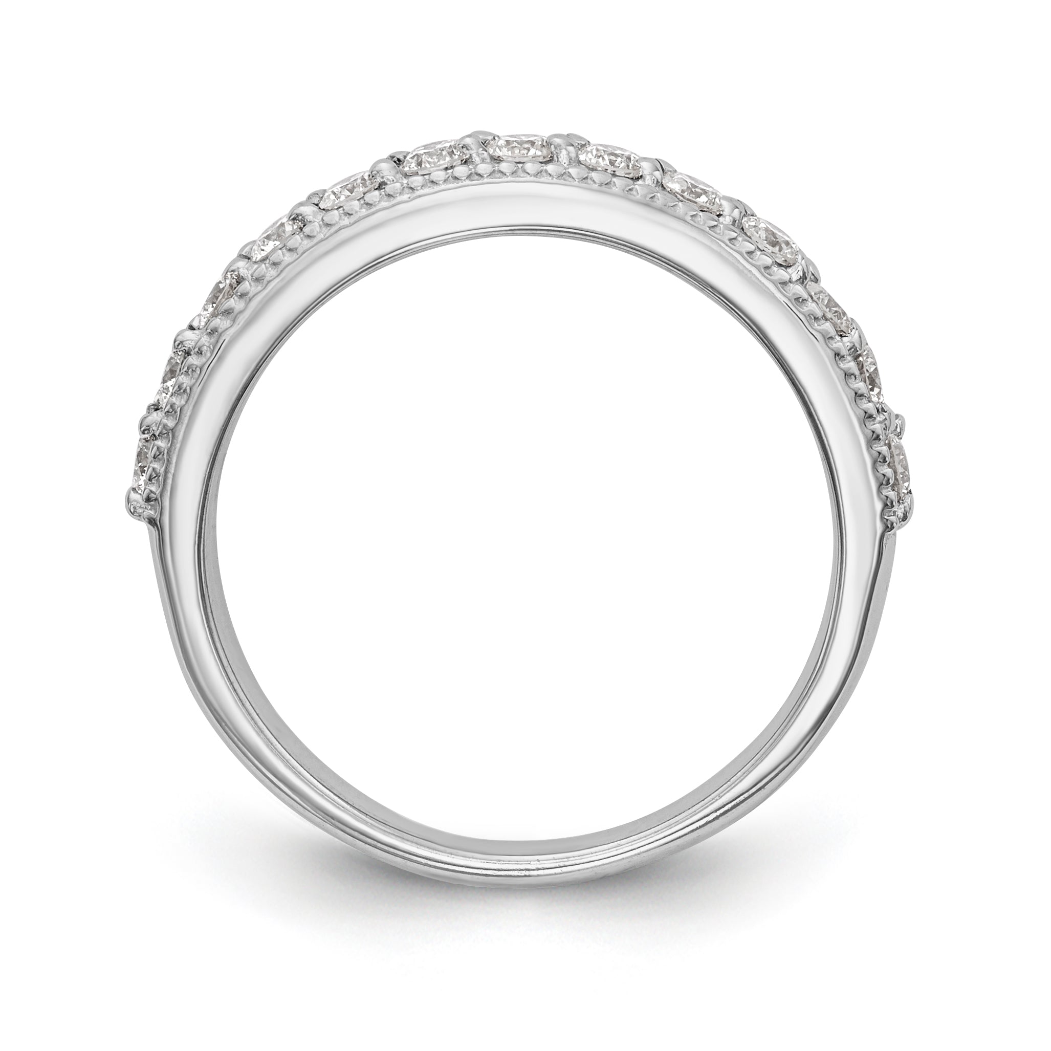 14K White Gold Diamond Wedding Band
