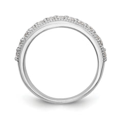 14K White Gold Diamond Wedding Band