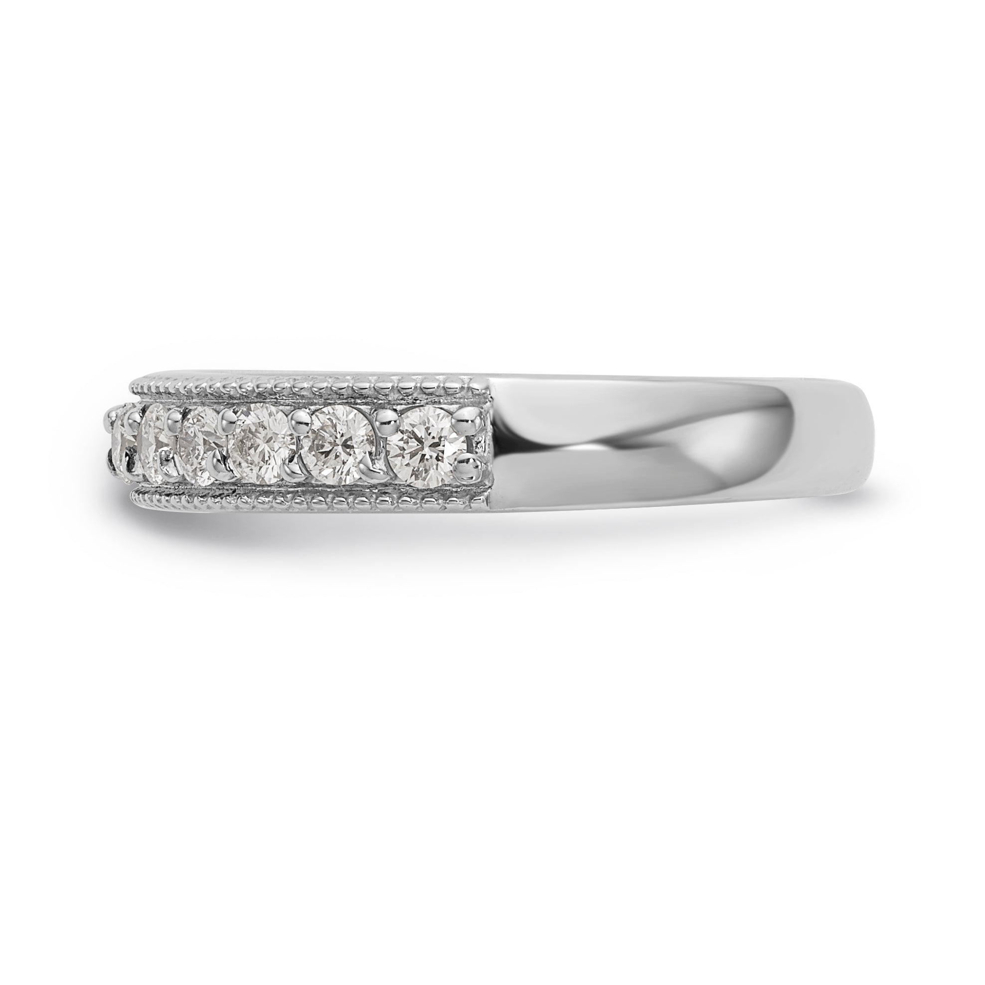 14K White Gold Diamond Wedding Band