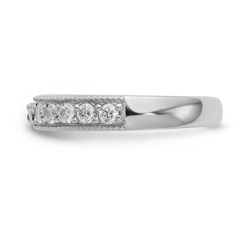 14K White Gold Diamond Wedding Band