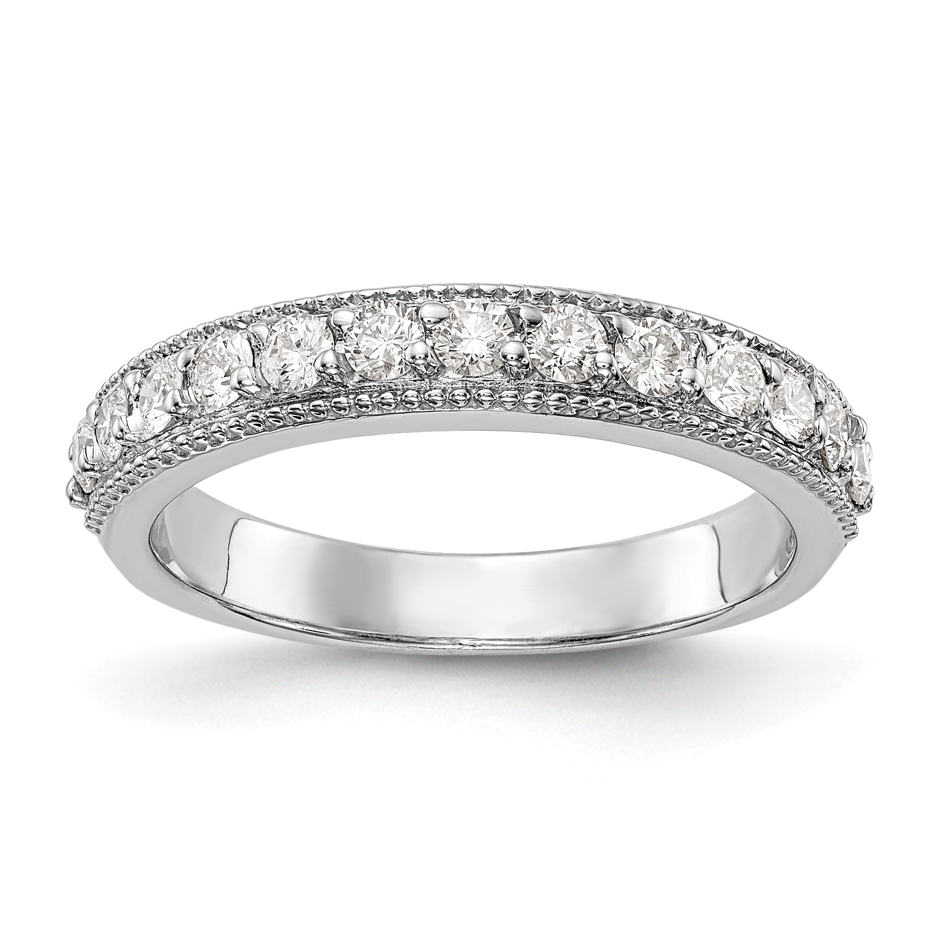 14K White Gold Diamond Wedding Band Main image