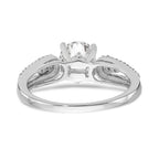 14K White Gold Peg Set 1/4 carat Diamond Semi-mount Engagement Ring