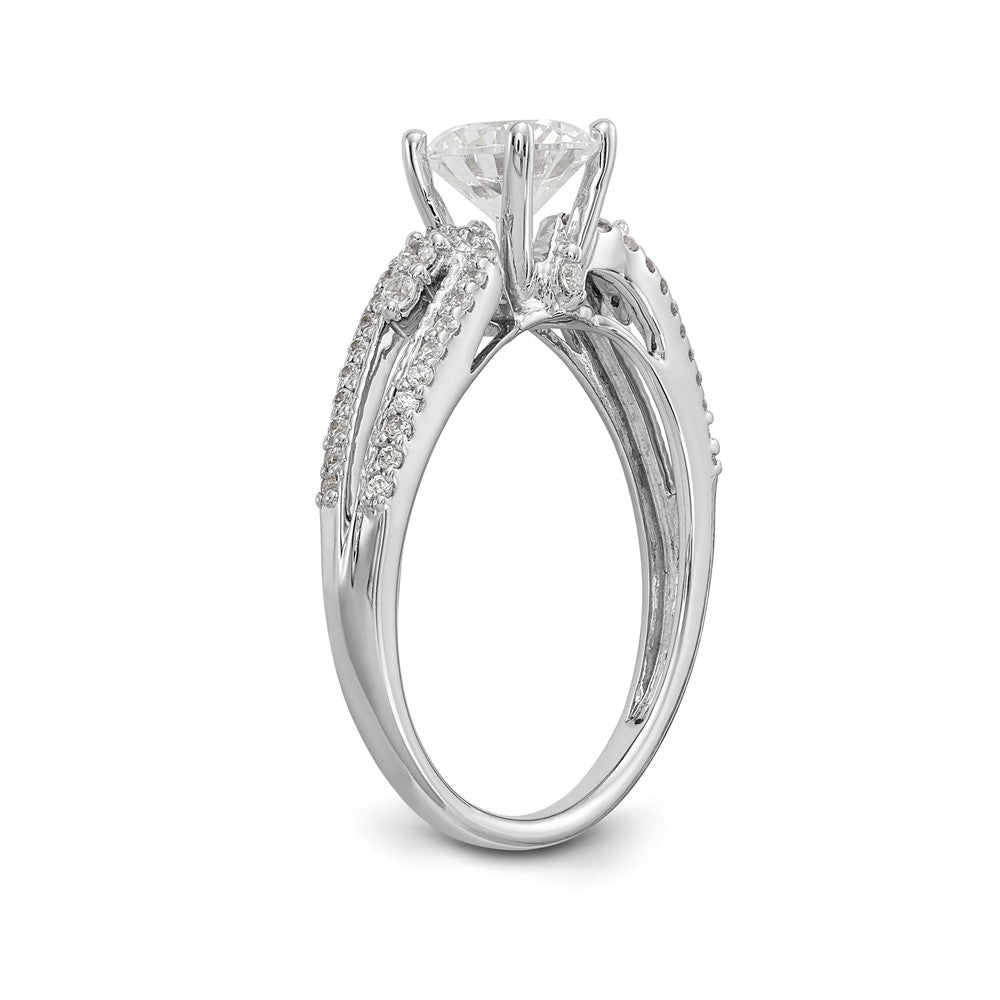 14K White Gold Peg Set 1/4 carat Diamond Semi-mount Engagement Ring
