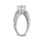 14K White Gold Peg Set 1/4 carat Diamond Semi-mount Engagement Ring