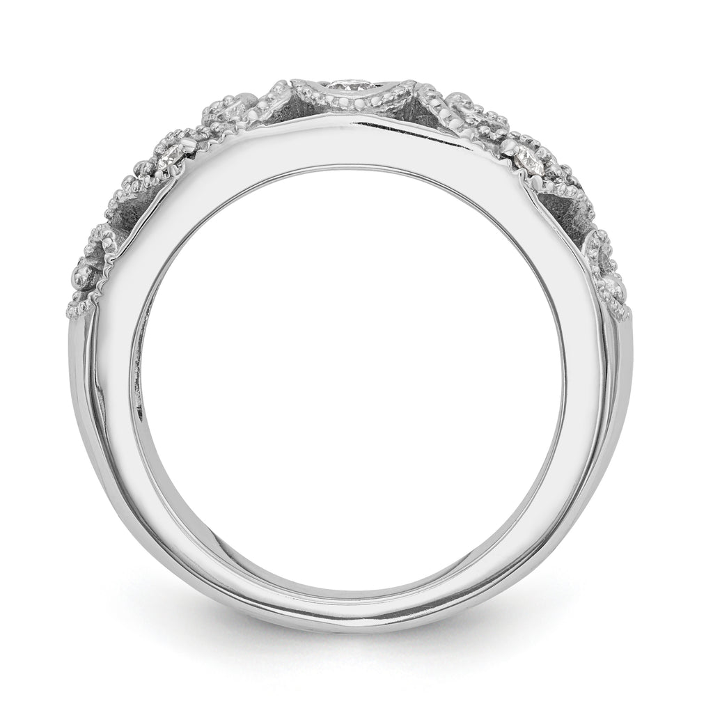 14K White Gold 1/8 carat Diamond Complete Wedding Band