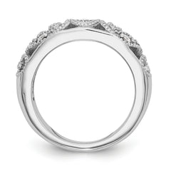 14K White Gold 1/8 carat Diamond Complete Wedding Band