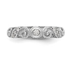 14K White Gold 1/8 carat Diamond Complete Wedding Band