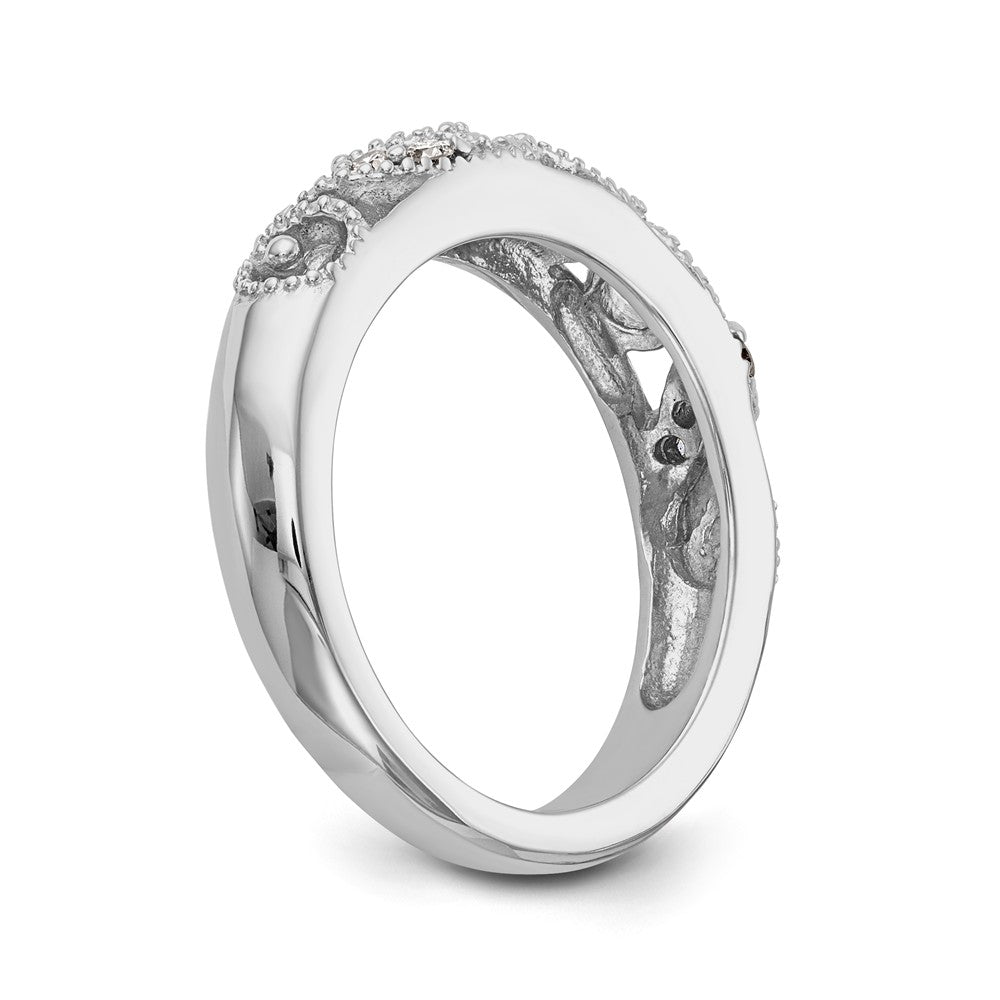 14K White Gold Diamond Wedding Band