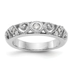 14K White Gold 1/8 carat Diamond Complete Wedding Band