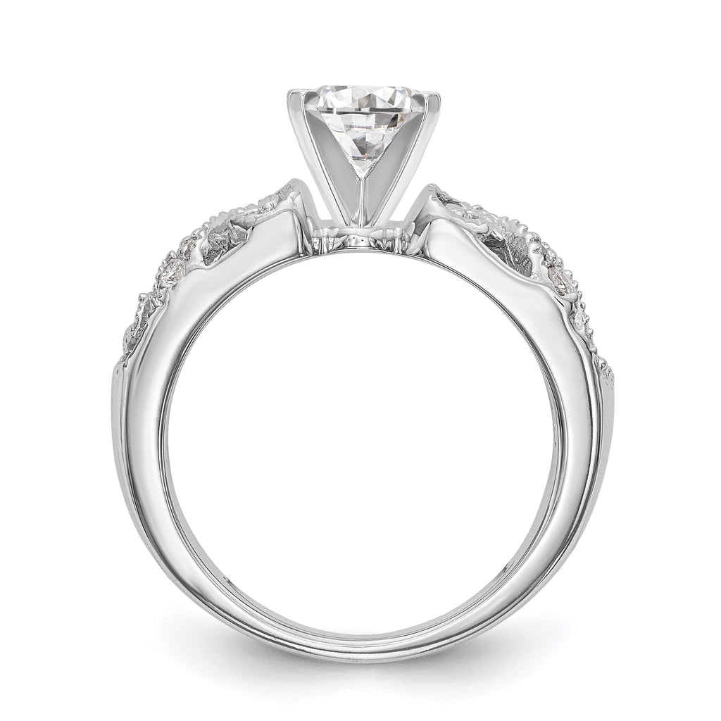 14K White Gold Peg Set 1/15 carat Diamond Semi-mount Engagement Ring