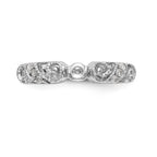 14K White Gold Peg Set 1/15 carat Diamond Semi-mount Engagement Ring