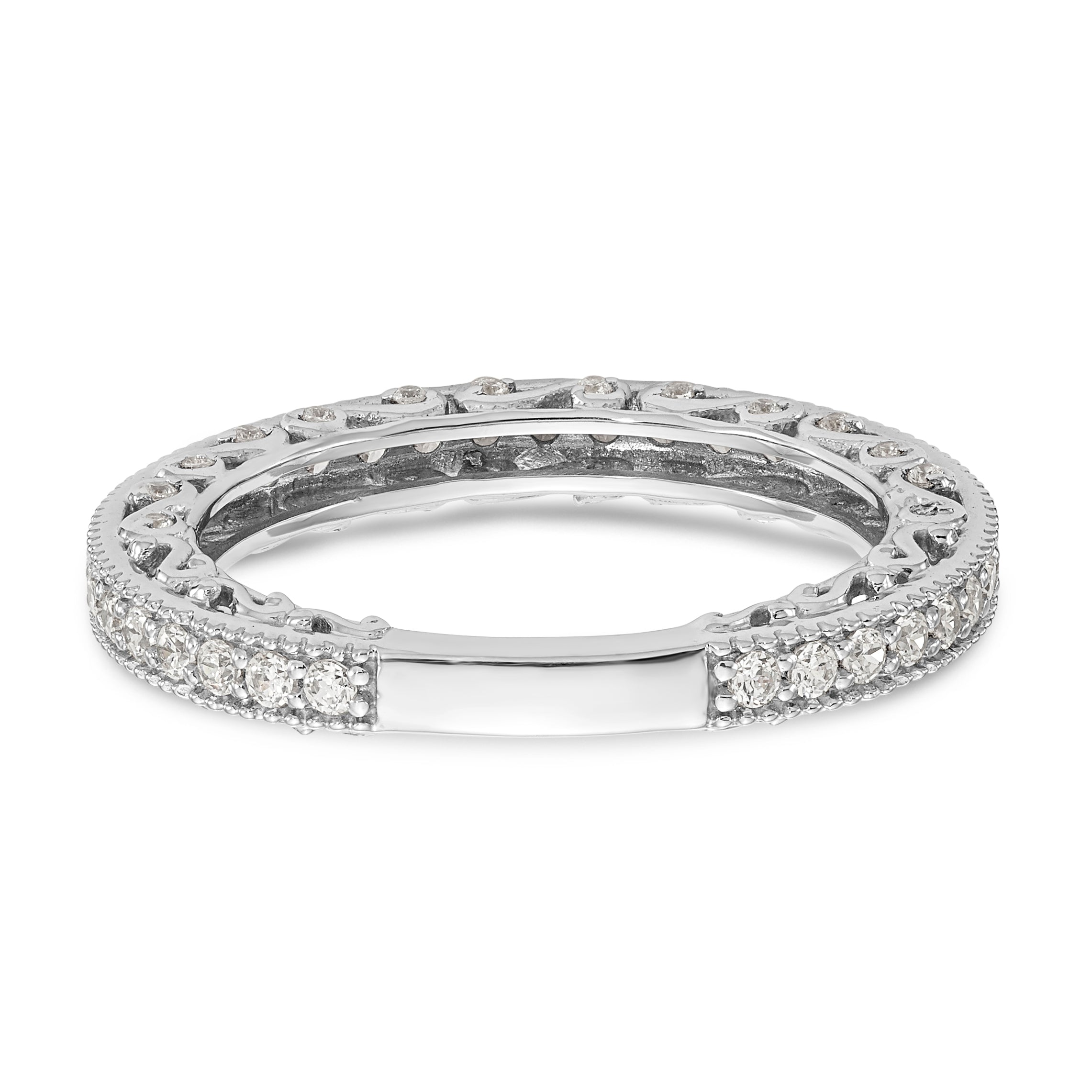 14K White Gold 1/2 carat Diamond Complete Wedding Band