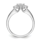 14K White Gold 3-Stone (Holds 1/4 carat (4.1mm) Round Center) Includes 2-3.1mm Round Side Diamonds Semi-Mount Engagement Ring