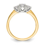 14K Two-tone 3-Stone Diamond Semi-Mount Engagement Ring
