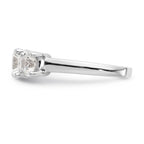 14K White Gold 3-Stone (Holds 1.25 carat (7.00mm) Round Center and (2-5.7mm) Round Sides) Engagement Ring Mounting