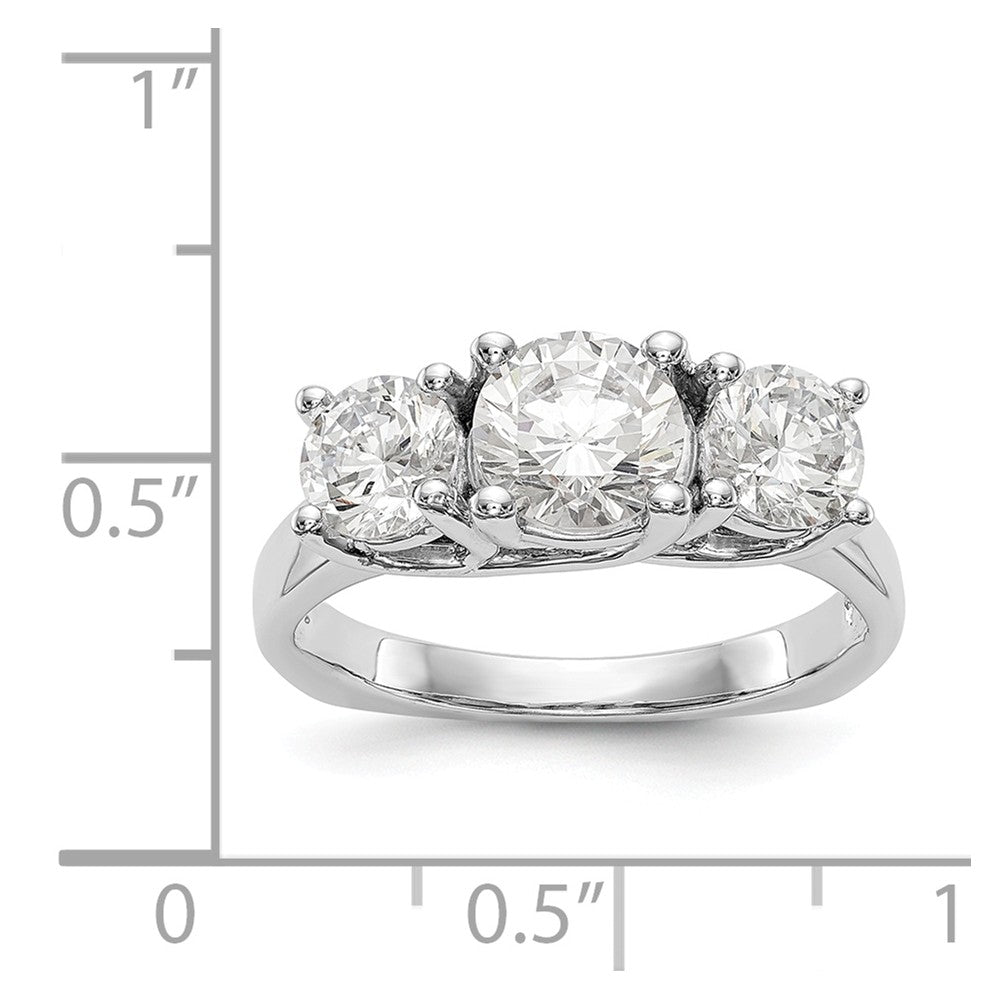 14K White Gold 3-Stone Diamond Mounting Engagement Ring