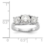 14K White Gold 3-Stone Diamond Mounting Engagement Ring