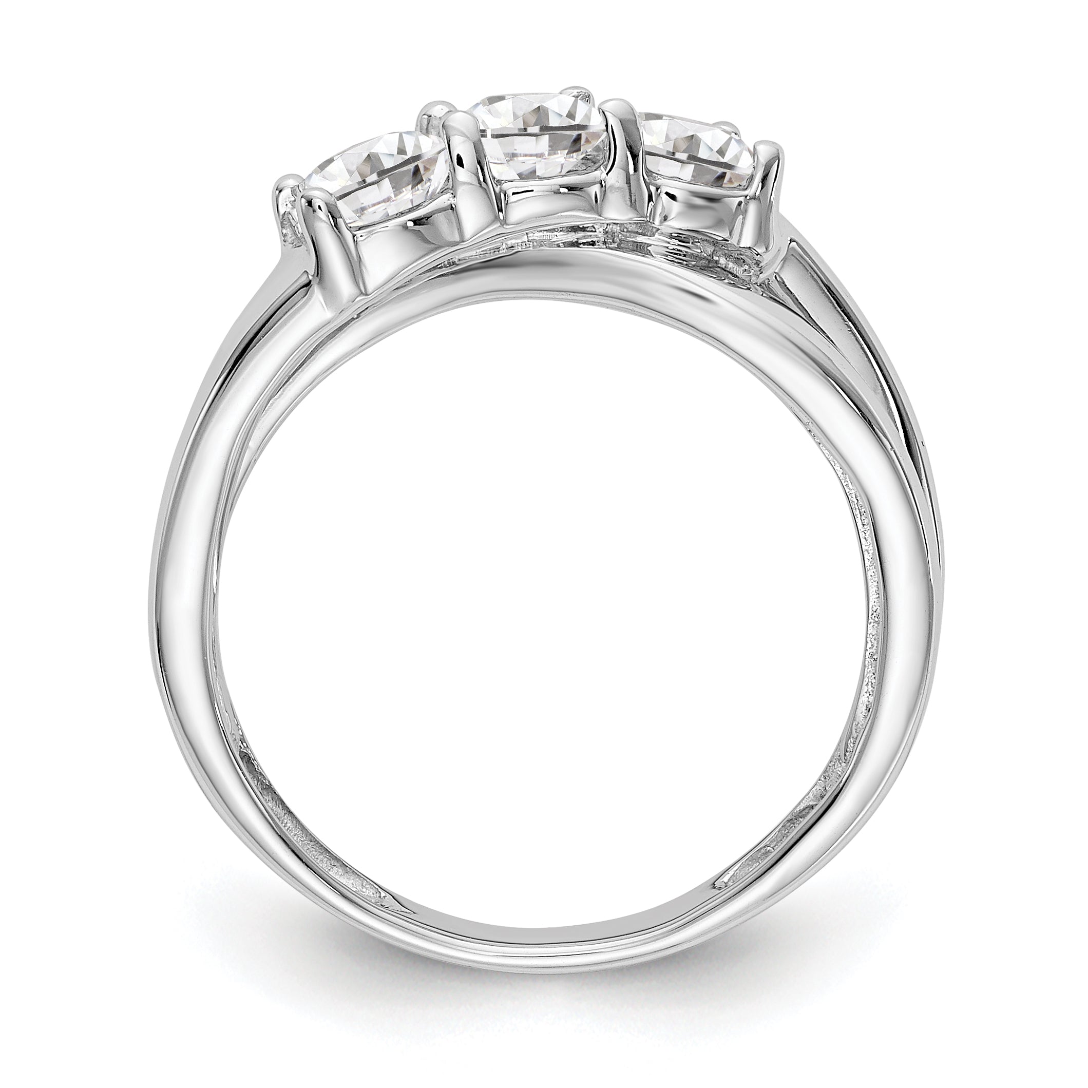 14K White Gold 3-Stone Diamond Engagement Ring Secondary image