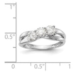 14K White Gold 3-Stone Diamond Engagement Ring
