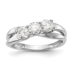 14K White Gold 3-Stone Diamond Engagement Ring