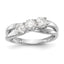 14K White Gold 3-Stone Diamond Engagement Ring
