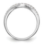 14K White Gold 1/4 carat Diamond Contoured Complete Wedding Band